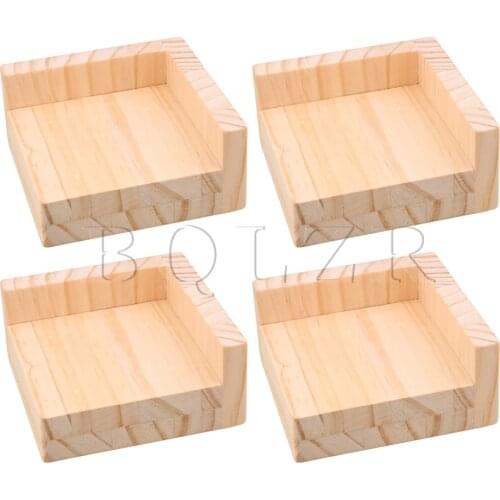 4x BQLZR Semi-closed L-shaped Wood Table Desk Bed Riser Lift Furniture Lifter Storage for 9.8x9.8cm Feet Up to 3CM Lift