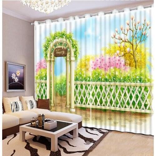 Custom kitchen window curtains European-style pastoral luxury curtains for living room 3d stereoscopic modern window curtains