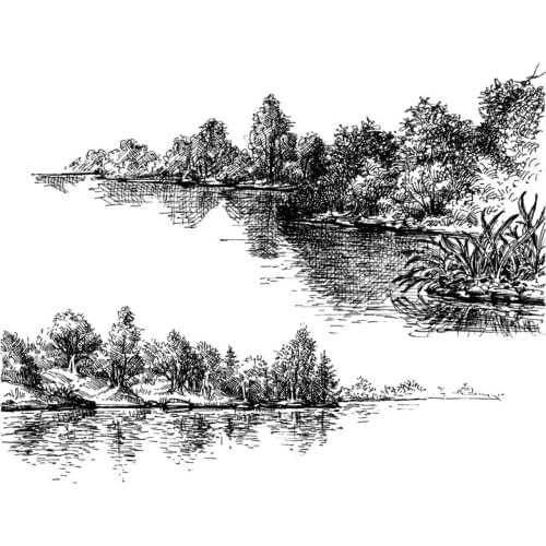 R7RC Landscape Silicone Clear Seal Stamp DIY Scrapbooking Embossing Photo Album Decor