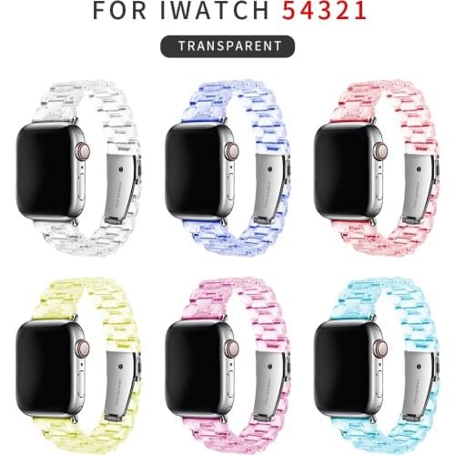High-quality Transparent Resin Apple Watch Strap For Apple iwatch 1 2 3 4 5 6/All SE Series Apple Watch Band 38mm 40mm 42mm 44mm