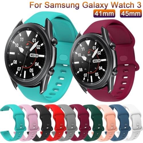 Silicone Watchband for Samsung Galaxy Watch 3 41mm 45mm Bracelet Smart Sport Strap for Samsung galaxy watch Active 2 Watch Strap