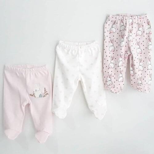 Pink Tavşanlı 3'lü Baby Girl One Bottom Set