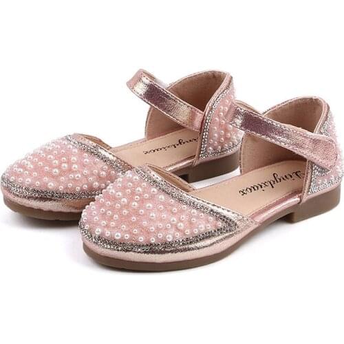 2020 Fashion Baby Pearl Summer Shoes For Big Girls Sandal Children Kid Leather Shoes For Little Girls 1 2 3 4 5 6 7 8 9 10 11 12
