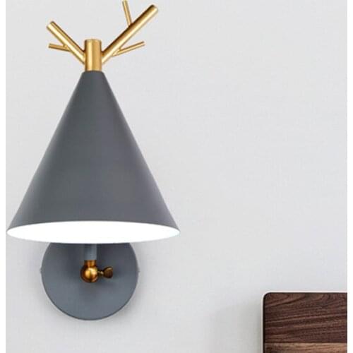 Nordic bedside wall lights bedroom macaron simple European style personality creative warm reading lamp