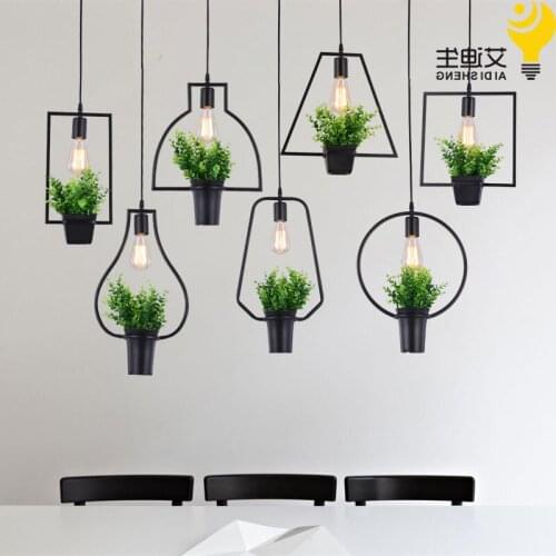 Modern plant pot deco pendant lamp fashion nordic shade modern dining table hanging light fixture diy luminaire office lighting