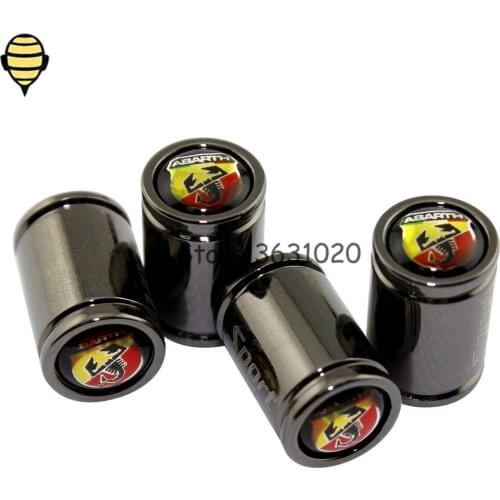 Car Styling Auto Wheel Tire Valve Stems Caps For Abarth 124 600 Fiat 500 500c Punto Panda Siena Palio Bravo Ducato Stilo 500