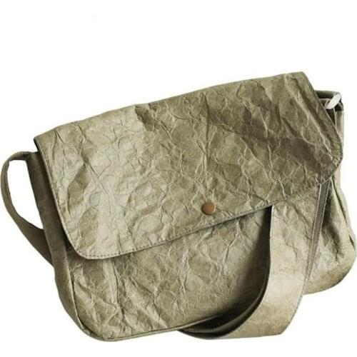 Women Bag New Spring Kraft Paper Flap Vintage Solid Hasp Shoulder Bag Pures And Bags Crossbody Simple Women Bag Mori Girl