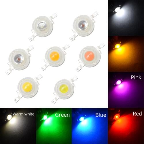 10pcs 1W High Power LED Chip Lamp Bulbs 110-120LM chip Beads Lines Emitter Diode Lamp White Red Green Blue Yellow Beads DIY Led