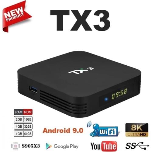 Tanix TX3 Smart TV BOX Android 9.0 Amlogic S905X3 8K HD 4GB RAM 32GB 64GB ROM 2.4G/5G Dual Wifi H.265 Android Box Media Player