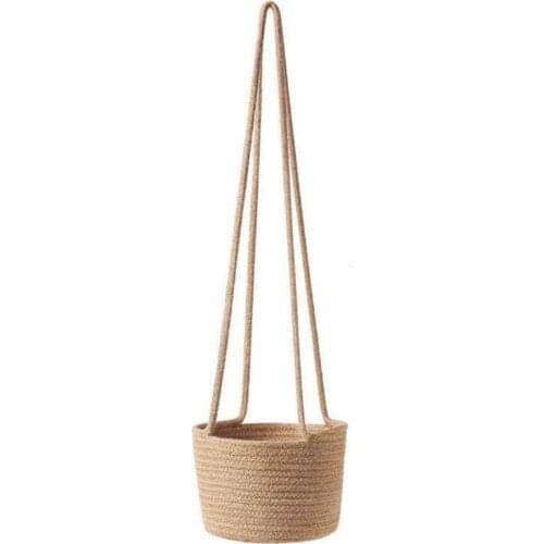 Woven Hanging Plant Indoor Flower Baskets Planter Hanger Wall Decor Display Potted Plants Cotton Rope Storage Basketry