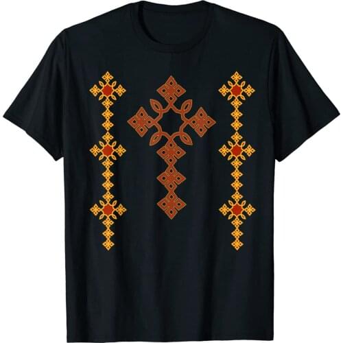 Traditional Ethiopian Cross Art Ethiopia Cross Gift Mens T-Shirt. Summer Cotton Short Sleeve O-Neck Unisex T Shirt New S-3XL