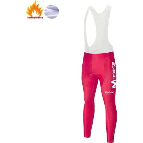 2020 Movistar bicycle clothing men Winter Thermal Fleece cycling tights 20D gel pad bycicle pants long calça de ciclismo