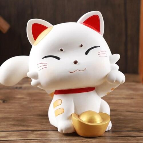 Zhaocai cat ornaments large capacity banknotes and coins piggy bank enamel anti falling piggy bank opening new year gift