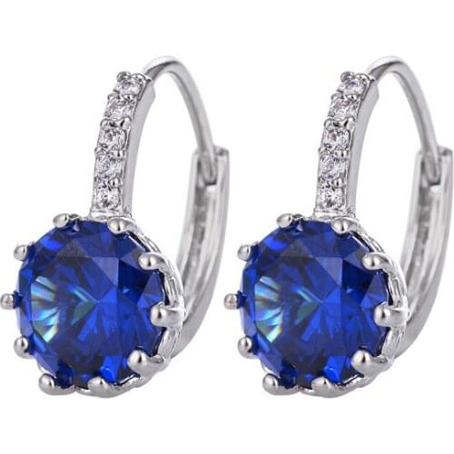 Fooderwerk Jewelry Fashion Round Super Flashing Zircon Stud Earrings For Women Simple Temperament Earrings Wild Classic Earrings