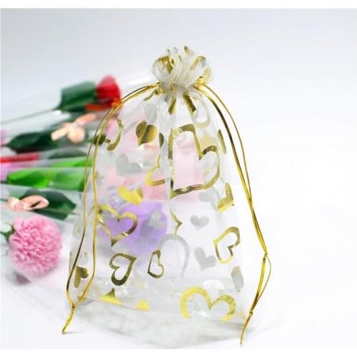 100pcs/lot 17x23cm Colorful Drawstring Organza Silk Bags Candy Bags & Pouches Wedding Christmas Gift Jewelry Bag