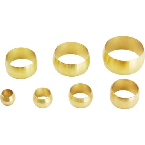 3mm 4 6 8 10 12 14 16 18mm Brass Double Taper Ferrule Compression Sleeve Seal Ring Fit Tube Pipe Fitting For Lubrication System