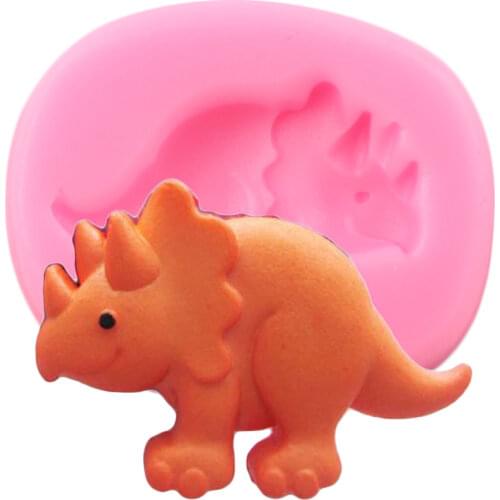 3D Cartoon Dinosaur Silicone Molds Baby Birthday Fondant Cake Decorating Tools Resin Clay Candy Chocolate Gumpaste Moulds