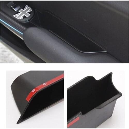 A0NE For MINI F56 F57 Anti-skid Door Storage Tray 2/4 Pcs ABS Organizer Car Interior Items Container for Keys Coins