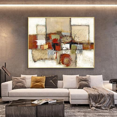 Abstract Geometric Painting 100% Hand Painted Oil Painting On Canvas Handmade Wall Art Pictures For Living Room Home Decoration