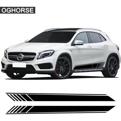 Car Styling Racing Side Stipe Skirt Stickers Body Vinyl Decal For Mercedes Benz GLA Class X156 GLA45 AMG GLA180 GLA200 GLA250