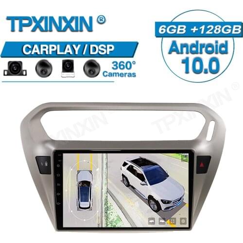 Android10 For Peugeot 301 2008-2014 Car Radio 360 HD Auto Surround View Camera Car Multimedia Player Stereo Radio GPS Navigtion