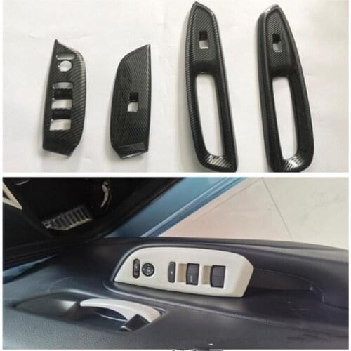 Car Window lift panel Door armrest Trim Cover Sticker For HONDA FIT 2020 2021 Carbon Fiber ABS Car Styling