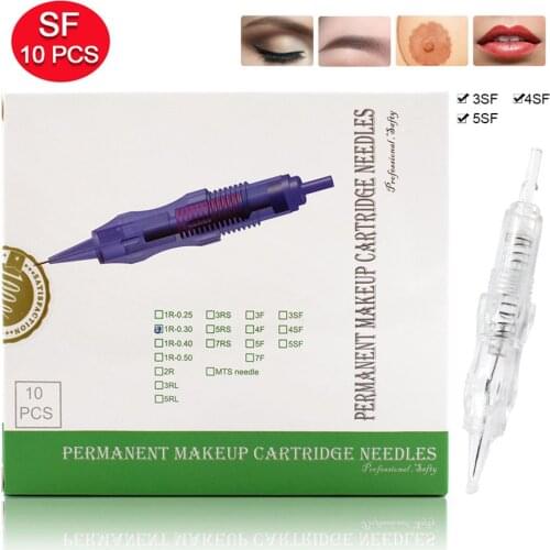 Biomaser Permanent makeup needles 3SF 4SF 5SF Slope Microblading Tattoo Needle for Eyebrow lip Makeup Pen Machine Needles Tips