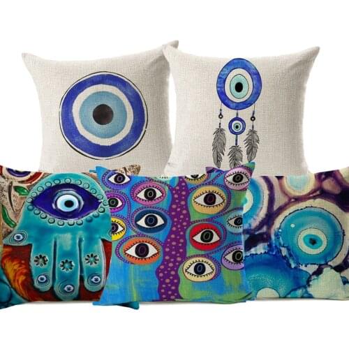 Evil Eye Cushion Covers Turkey West Asia Tribes Cultures Cushion Cover Decorative Pillowcase New