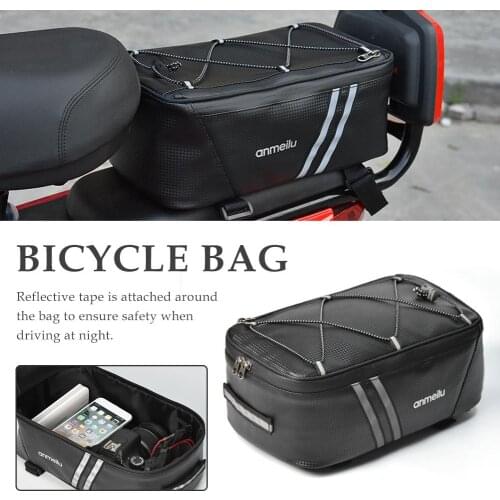 Motorcycles Bag Bicycle Case 8L Bike Pendulum Bag with Waterproof Rainproof Cover Dustproof Electric Back Seat Bag Accessories