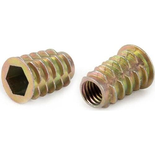 Zinc alloy trapezoidal internal and external teeth furniture nut galvanized furniture embedded parts m4m5m6m8m10，100 in a bag