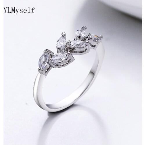 Eegant OL Finger Ring Horse Eye shape Zirconia crystal Jewelry White/Gold-Color Girl Rings Jewellery