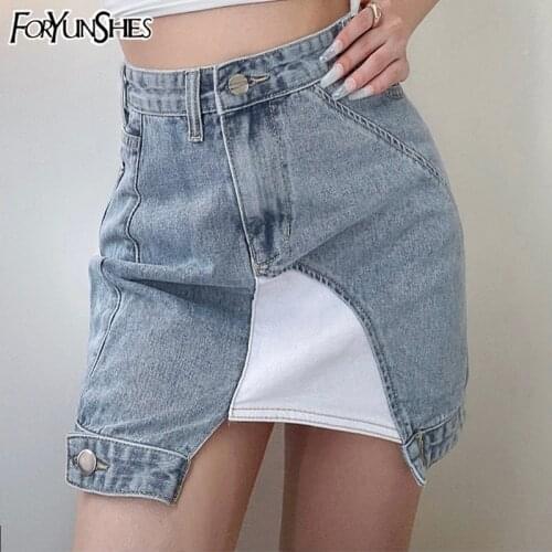 Женские юбки джинсовые FORYUNSHES China At AliExpress