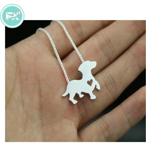 G.SKY (Buy One Get One More for Free) Dachshund Necklace Dog Pendant Animal Jewelry for Birthday Gift