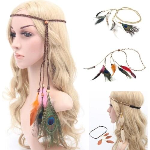 Indian Head Dress Feather Headpiece Showgirl Headdress Boho Hair Accessories