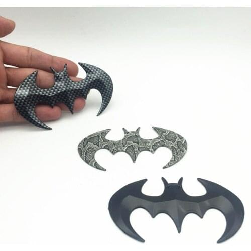 FDIK Creative Bat logo Carbon fiber snake skin pattern Car Stickers Metal car logo badge Last stickers decals Styling decals