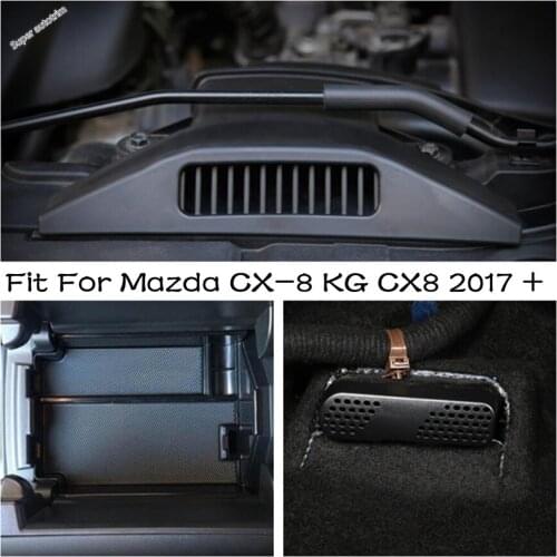 Engine Air Inlet Vent / Seat Bottom AC Outlet Cover Sticker Black Interior Parts For Mazda CX-8 KG CX8 2017 - 2021 Storage Box
