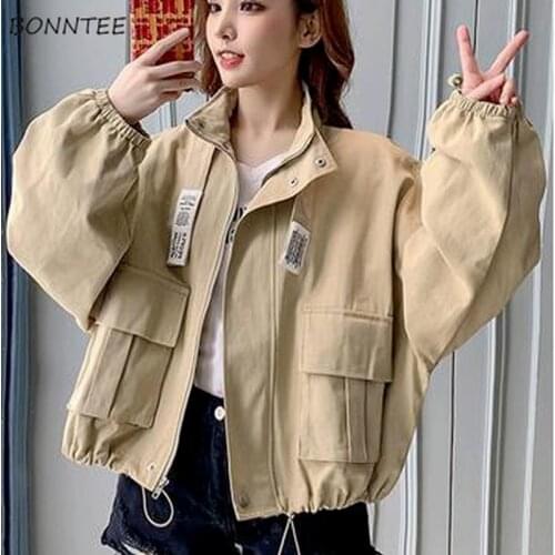 Basic Jackets Women Harajuku Elegant Y2k Kawaii Vacation Spring Outwear Femme Letter Korean Loose All-match Classic High Quality