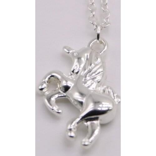 Trendy Horse Pendant Womens Necklace Cartoon Animal Unicorn Gold Silver Rose Three Color Optional