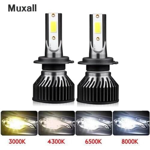Muxall Led 3000K 4300K 6000K 8000K 20000LM 12V 9005 HB3 H1 H4 Led Headlight H3 H7 LED H11 9006 HB4 Canbus Led Bulbs Light
