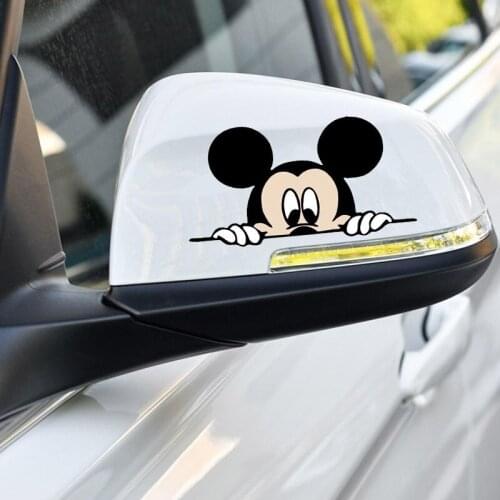Disney Mickey Mouse Minnie Car Sticker Cartoon Creative Waterproof Sticker Rearview Mirror Car Window Door Fuel Tank Decoration