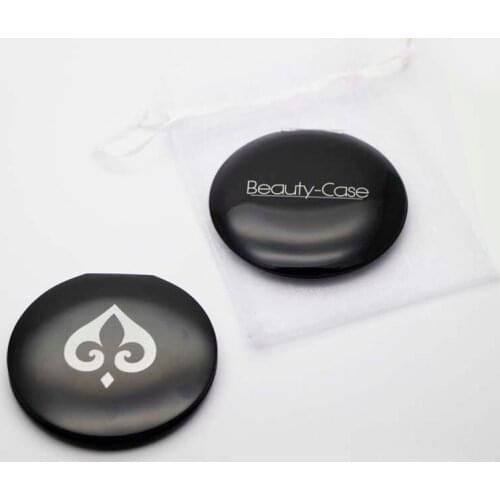 Personalized Compact Mirror Small Engraved Pocket Mirror Black Color + White Organza Bag #18068C