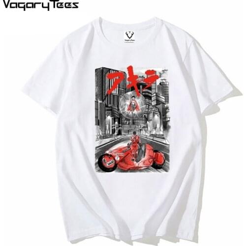 Japanese anime Casual T Shirt Welcome To Neo Tokyo Round Collar Man Tees Akira Synthwave T-Shirts
