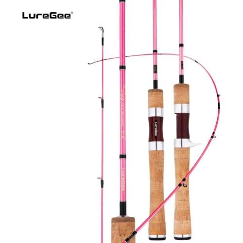 LureGee Fishing-Rod Super Light Fishing Pole 3 section FUJI GUIDE Rings UL Soft Travel Portable bait casting rod Spinning Rod