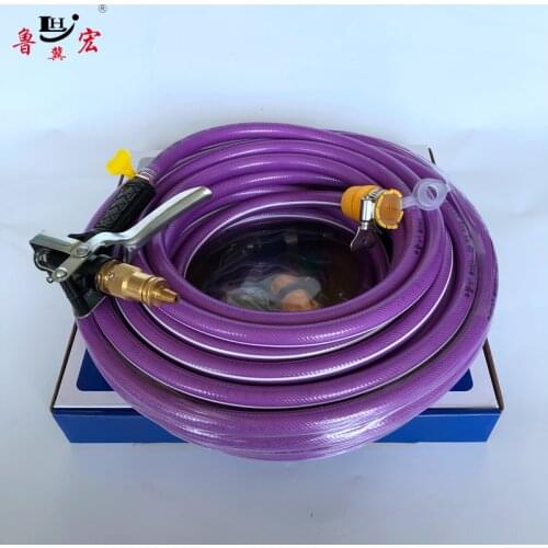 32ft Violet Color PVC Water Garden Hose 1/2" with Water Gun And fitting Anti UV 10m length