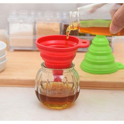 Foldable Telescopic Mini Kitchen Food Grade Silicone Funnel Liquid Filling Funnel