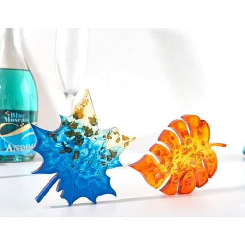 TC096 3pcs DIY Maple Leaf Resin Mold Silicone Set Jewelry Making Tools Epoxy Resin Casting Mold Coaster Mold Kit Jewelry Craft