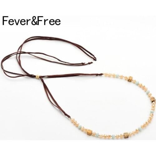 Fever&Free Traditional Handmade Choker Beads Strand Necklace Adjustable Vintage Collier Necklaces Fashion Jewelry Wholesale 2019