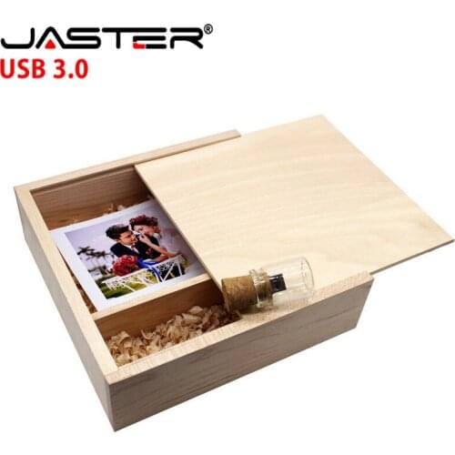 JASTER USB 3.0 205*205*60mm Photo Album Wooden USB + Box usb flash drive Pendrive 4GB 8GB 16GB 32GB custom LOGO Wedding GIFT