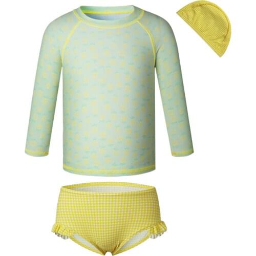 VIVOBINIYA Baby Girl Swimsuit Child Long Sleeve Bikini Cartoon Two-Piece Swimwear Casual Bathing Suit Infant Swimming Costume