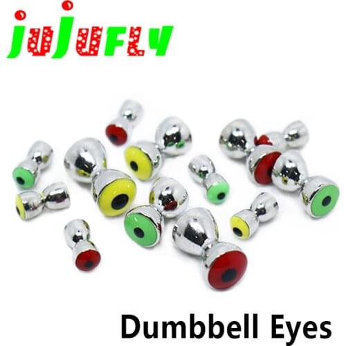 10pcs fly tying brass dumbbell bead with eyes fly fishing clouser&crazy charlie pattern brass barbell beads fly tying materials